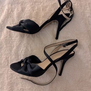 Pelle Moda Blue Stiletto Heels with Bow Detail